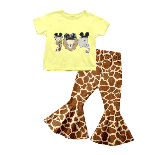 Baby Girls Animal Cartoon Tee Bell Pants Clothing Sets Preorder(moq 5)