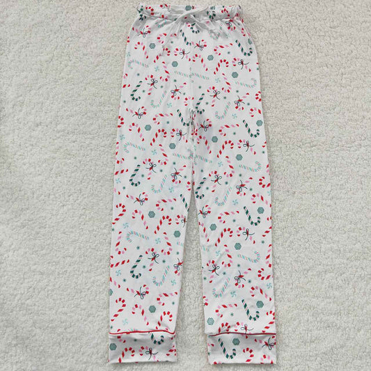 Adult Women Christmas Candy Cane Pants Pajamas