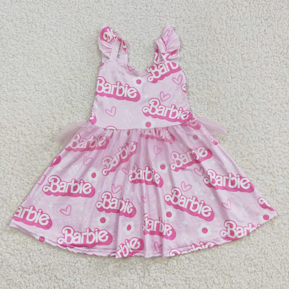 Baby Girls Pink Doll Ruffle Knee Length Dresses