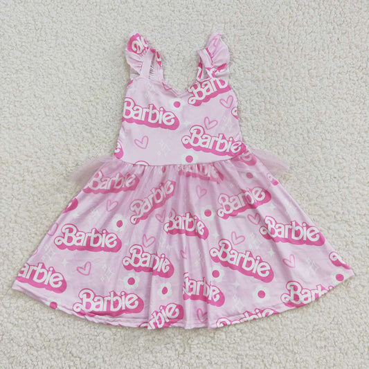 Baby Girls Pink Doll Ruffle Knee Length Dresses