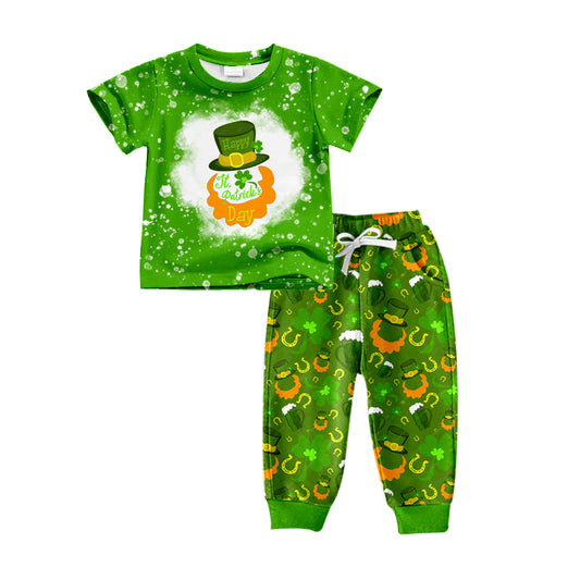 Baby Boys Happy St Patrick Day Shirt Pants Clothes Sets Preorder(moq 5)