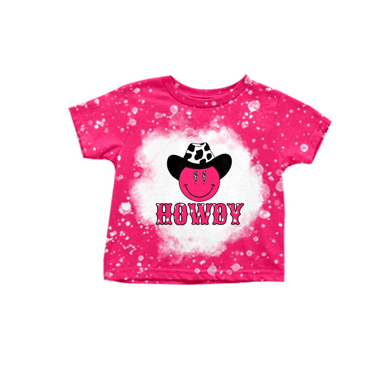 Baby Girls Pink Howdy Western Shirts Tops Preorder(moq 5)