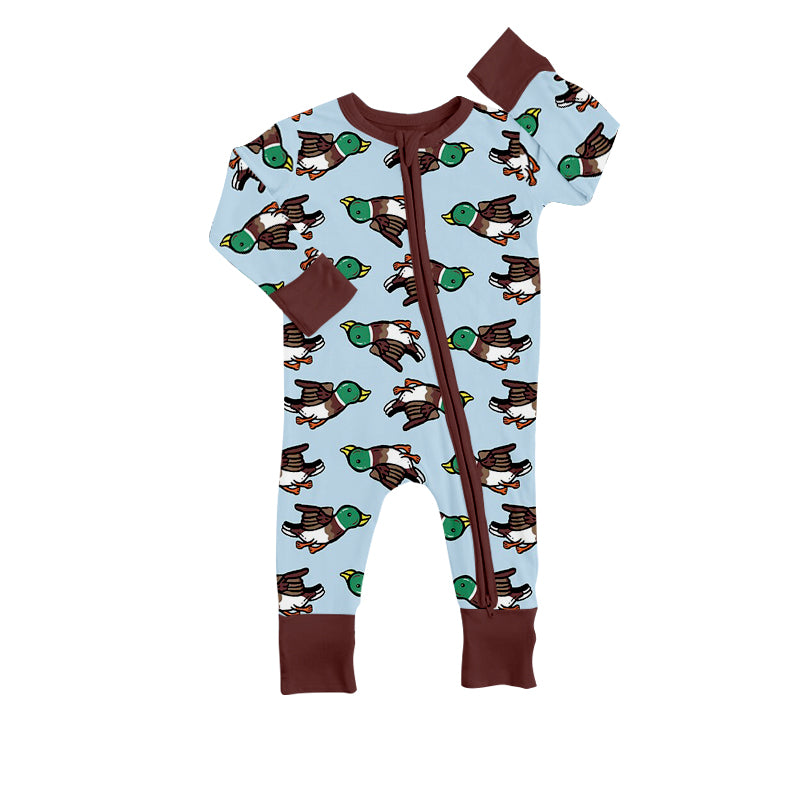 Baby Girls Hunting Duck Long Sleeve Zip Rompers preorder(moq 5)