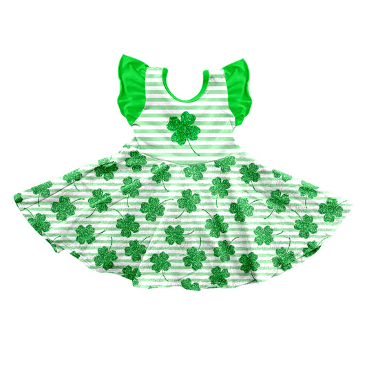 Baby Girls St Patrick Day Flutter Sleeve Knee Length Twirl Dresses preorder(moq 5)