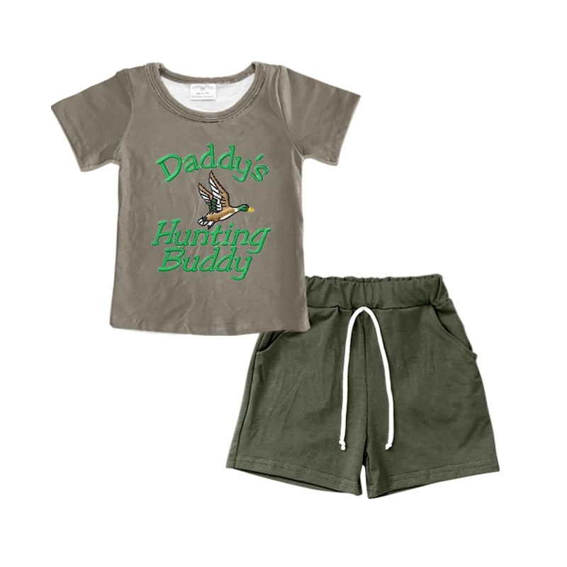 Baby Boys Daddy's Hunting Buddy Shirt Shorts Clothes Sets Preorder(moq 5)