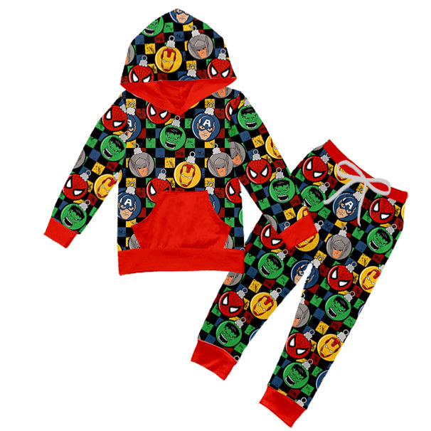 Baby Boys Hero Hooded Top Red Pocket Pants Clothing preorder(moq 5)