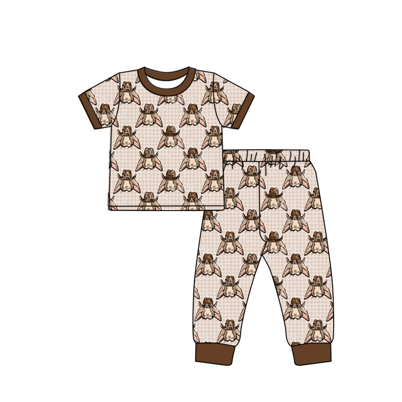 Baby Boys Easter Rabbits Short Sleeve Tee Shirt Pants Pajamas Clothes Sets preorder(moq 5)