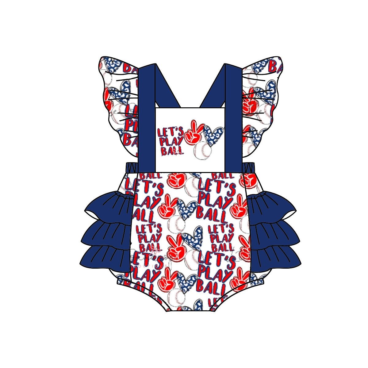 Baby Infant Girls Football Play Ruffle Rompers preorder(moq 5)