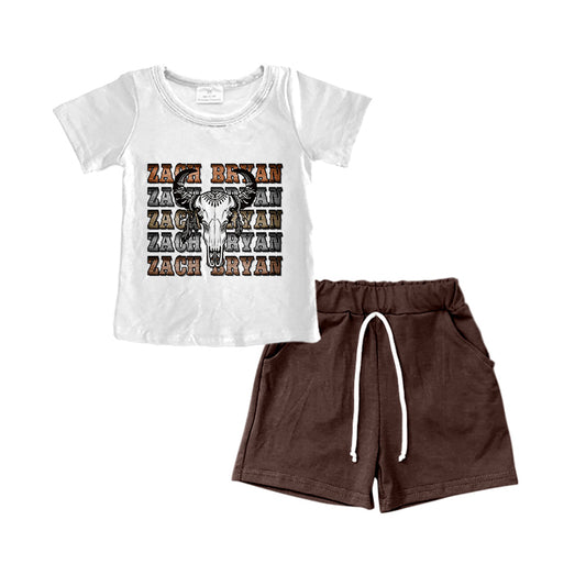 Baby Boys Western Cow Shirt Shorts Clothes Sets Preorder(moq 5)