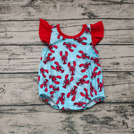 Baby Infants Kids Crawfish Flutter Sleeve Rompers