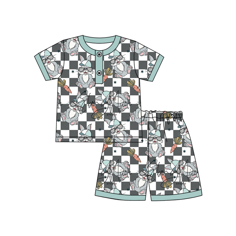 Baby Boys Easter Cool Rabbits Shirt Shorts Clothes Sets Preorder(moq 5)