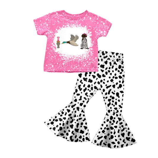 Baby Girls Duck Hunting Shirt Dots Bell Pants Clothes Sets Preorder(moq 5)