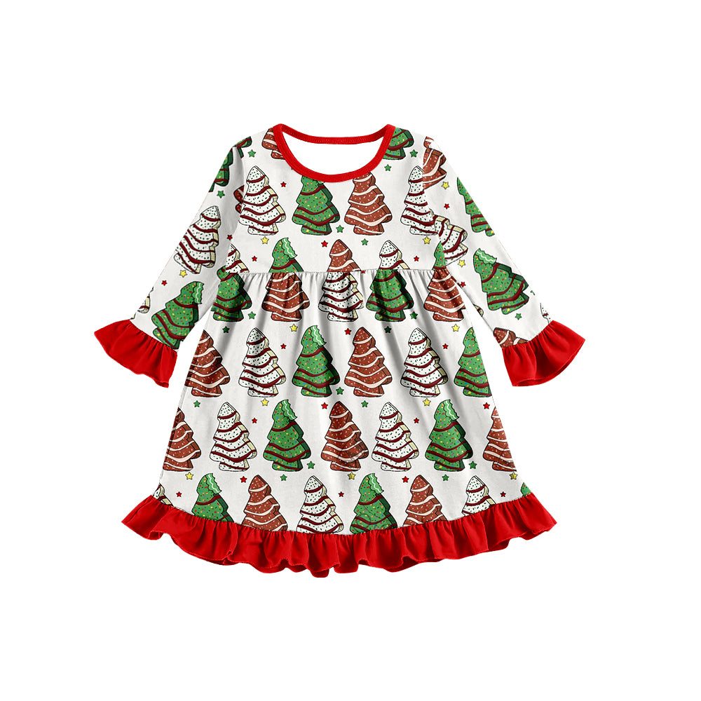 Baby Girls Christmas Tree Cake Ruffle Dresses preorder(moq 5)