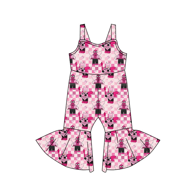 Baby Girls Pink Monster Bell Pants Jumpsuits Preorder(moq 5)