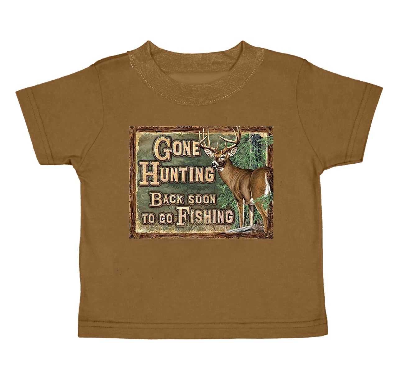 Baby Boys Brown Deer Hunting Tee Shirts Tops Preorder(moq 5)