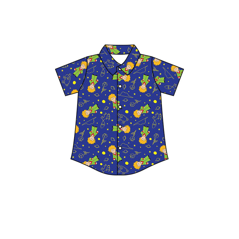 Baby Boys Cartoon Magic Short Sleeve Buttons Brown Tee Tops preorder(moq 5)