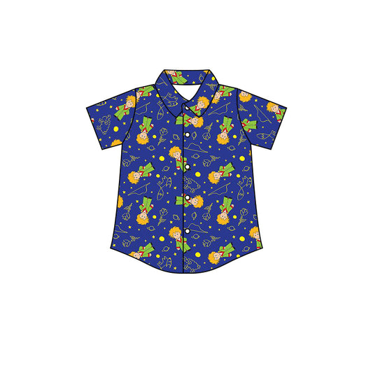 Baby Boys Cartoon Magic Short Sleeve Buttons Brown Tee Tops preorder(moq 5)