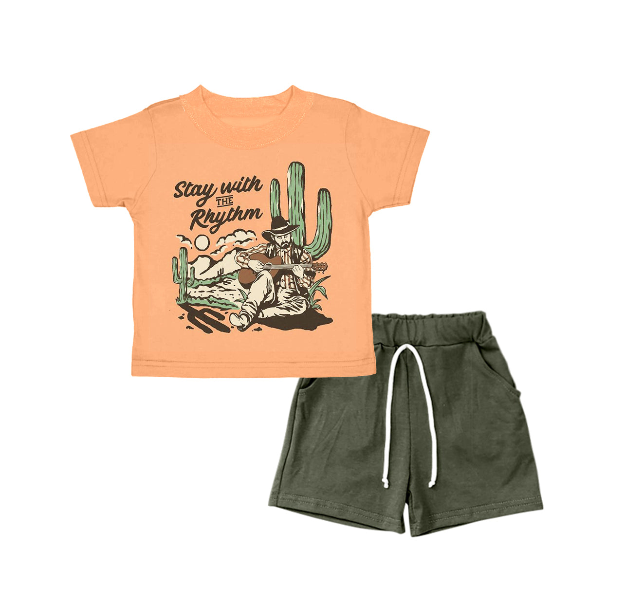 Baby Boys Western Stay with rhythm Shirt Shorts Clothes Sets Preorder(moq 5)