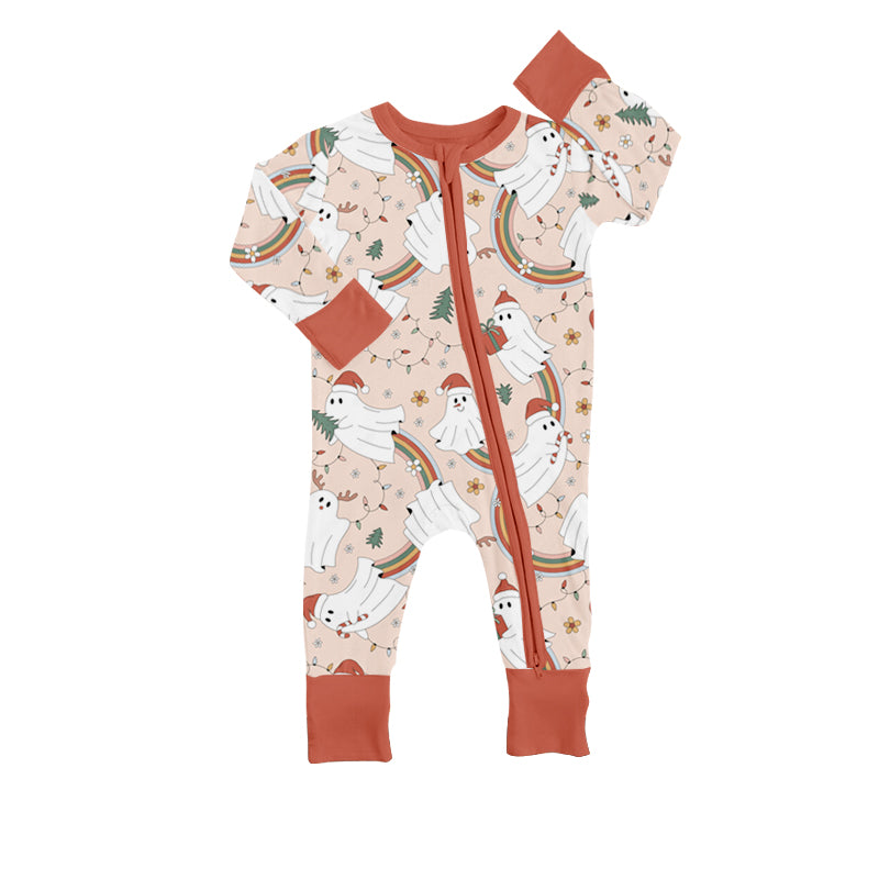 Baby Infant Girls Christmas Ghost Long Sleeve Rompers preorder(moq 5)