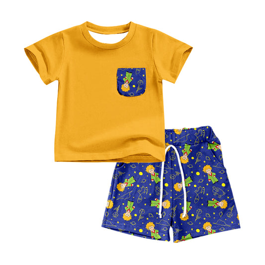 Baby Boys Mustard Pocket Tee Magic Shorts Outfits Clothes Sets preorder(moq 5)