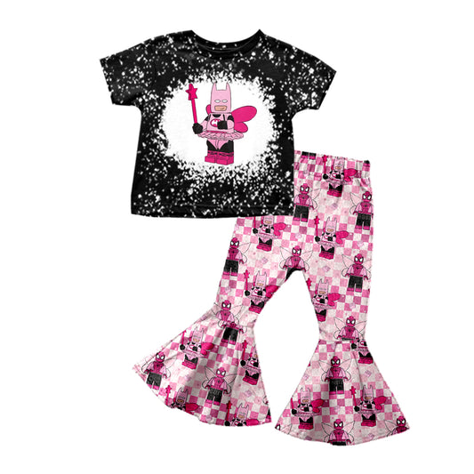 Baby Girls Black Monster Top Bell Pants Sets Preorder(moq 5)