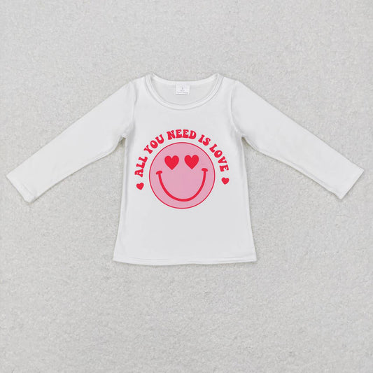 Baby Girls Pink Long Sleeve Valentines Tee Shirts Tops