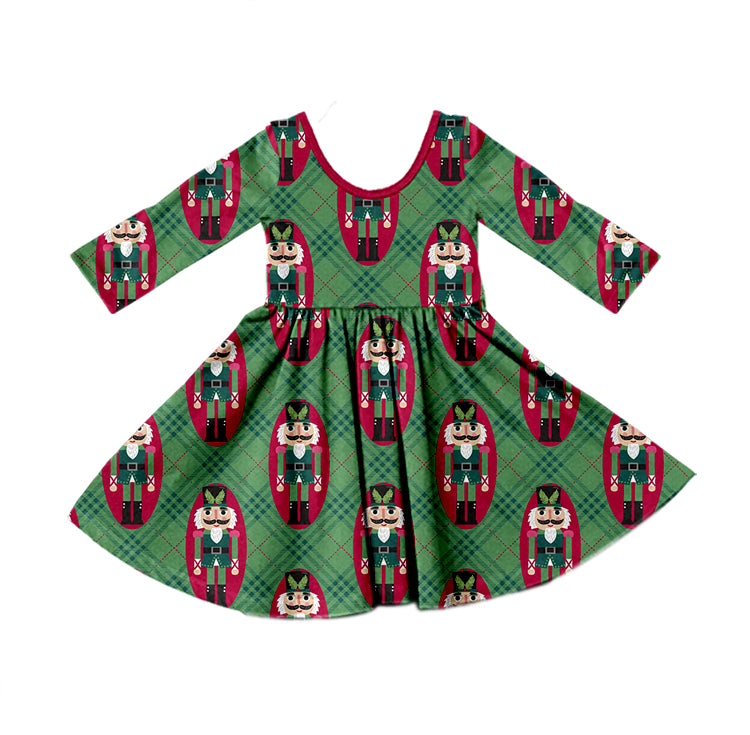 Baby Girls Christmas Soldier Long Sleeve Dresses preorder(moq 5)