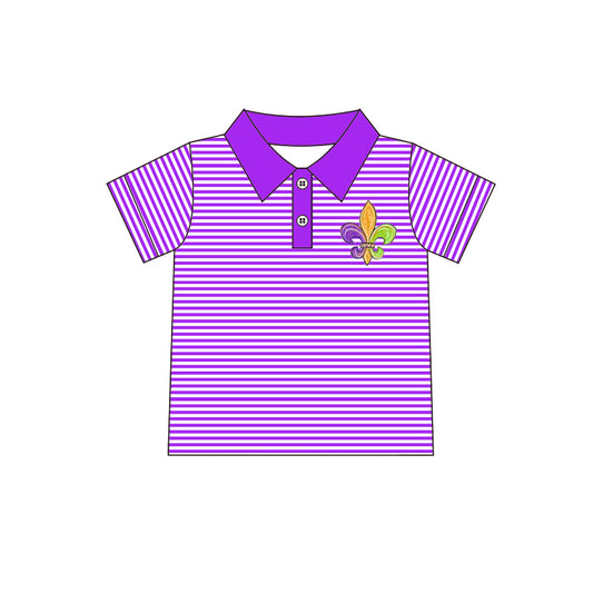 Baby Boys Mardi Gras Anchor Buttons Shirts Tops preorder(moq 5)