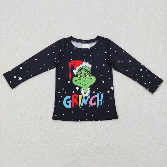 Baby Girls Christmas Frog Black Long Sleeve Shirts Tops