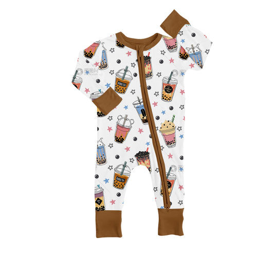 Baby Kids Milk Tea Long Sleeve Rompers preorder(moq 5)