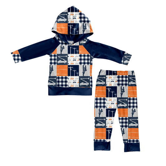 Baby Boys Navy Line Hooded Top Pants Clothing Sets preorder(moq 5)