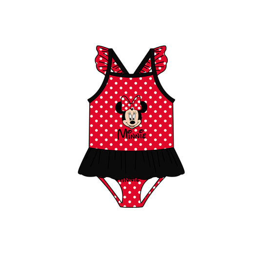 Baby Girls Cartoon Red Dots One Piece Swimsuits preorder(moq 5)