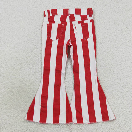 Baby Girls Red Stripes Denim Bell Pants