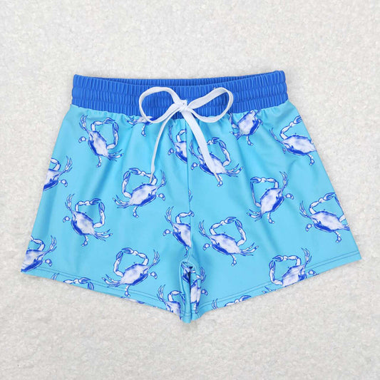 Baby Boys Summer Blue Crab Trunks Swimsuits Swimwear