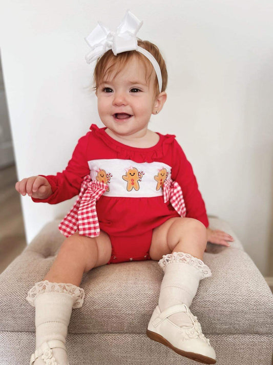 Baby Girls Christmas Gingerbread Rompers