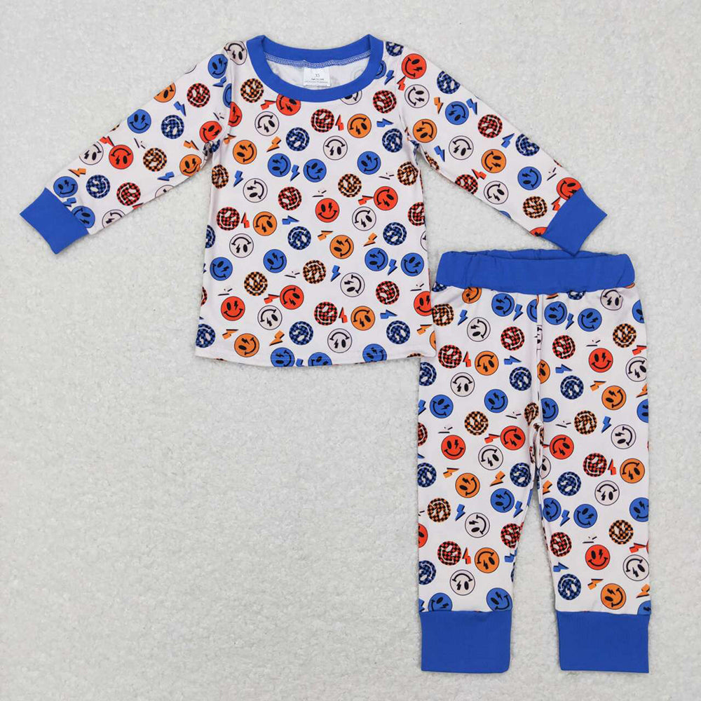 Baby Boys Face Navy Tops Pants Pajamas Clothes Sets