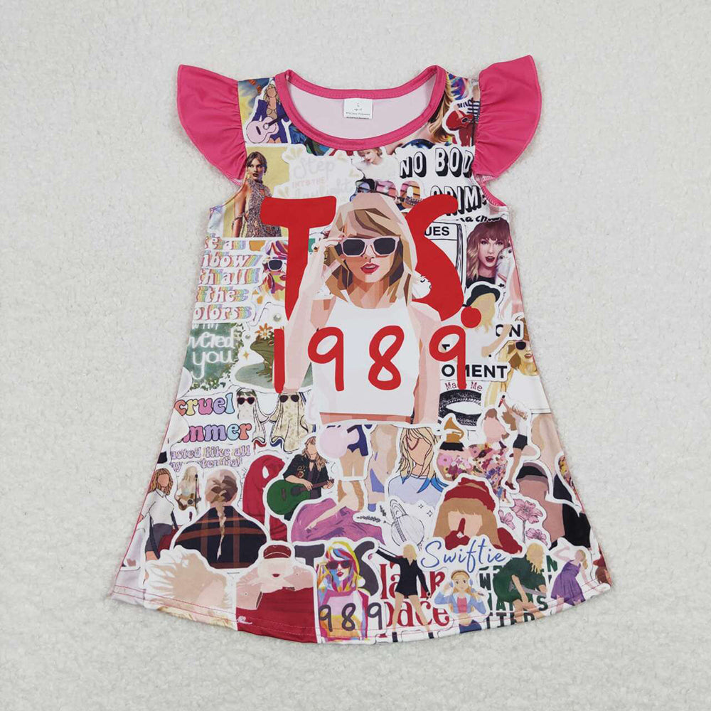 Baby Girls Flutter Sleeve Singer 1989 TS Knee Length Dresses