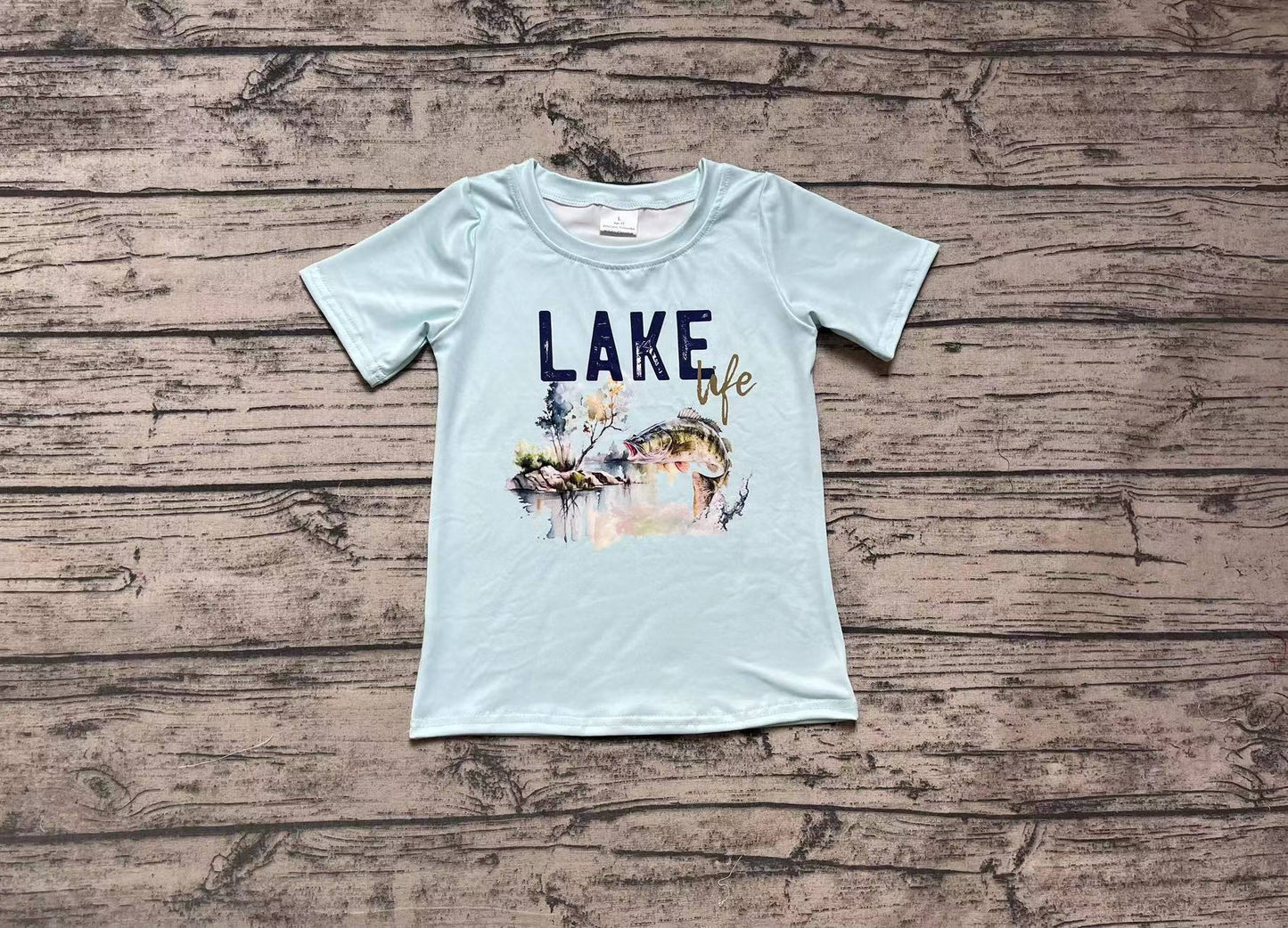 Baby Boys Fishing Lake Blue Top Tee Shirts