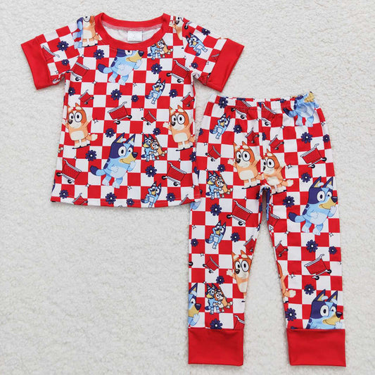 Baby Boys Blue Dogs Shirt Top Pants Pajamas Clothes Sets