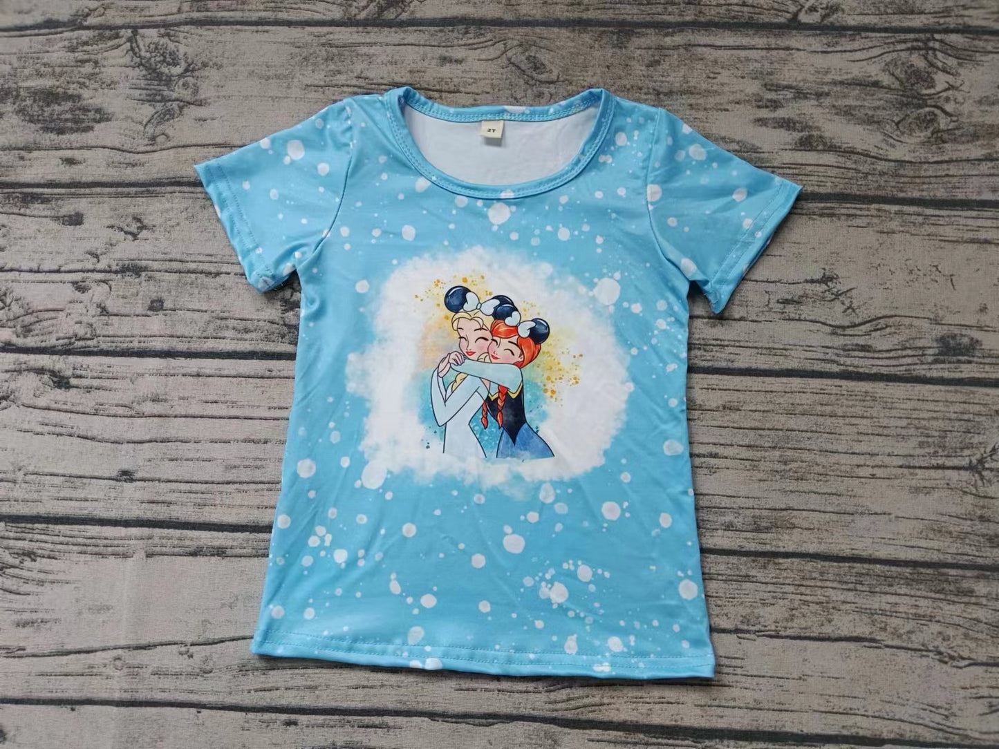 Baby Girls Blue Princess Short Sleeve Tee Shirts Tops Preorder(moq 5)