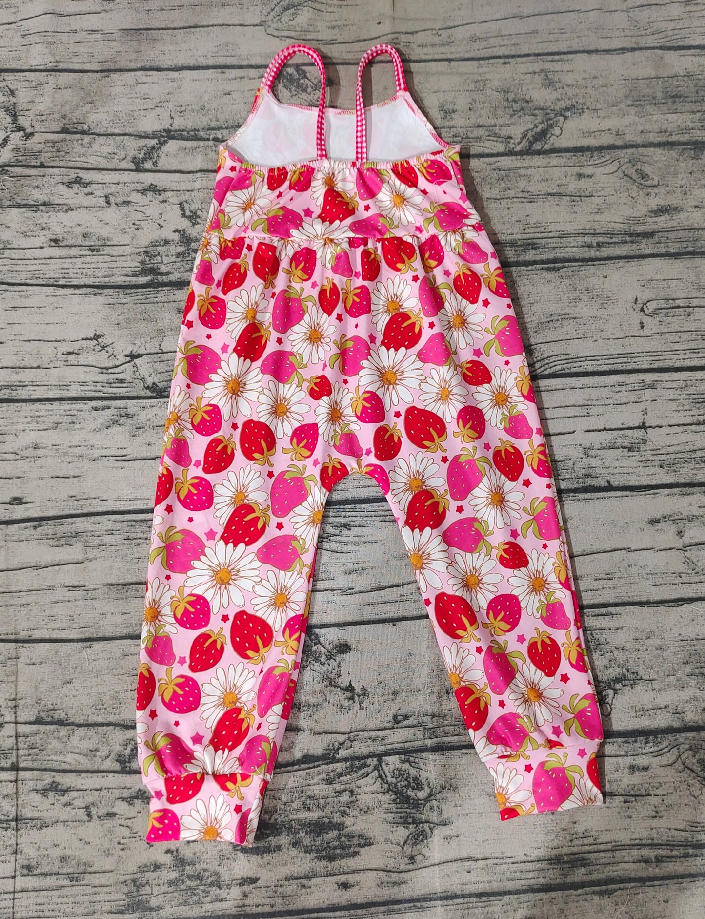 Baby Kids Infant Girls Strawberry Flowers Straps Rompers