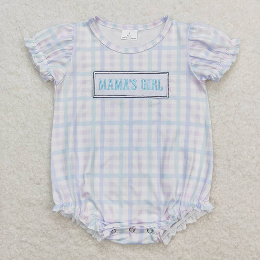 Baby Infant Mama's Girl Checkered Summer Straps Rompers