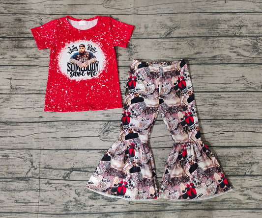 Baby Girls Somebody Singer Shirt Top Bell Pants Clothes Sets