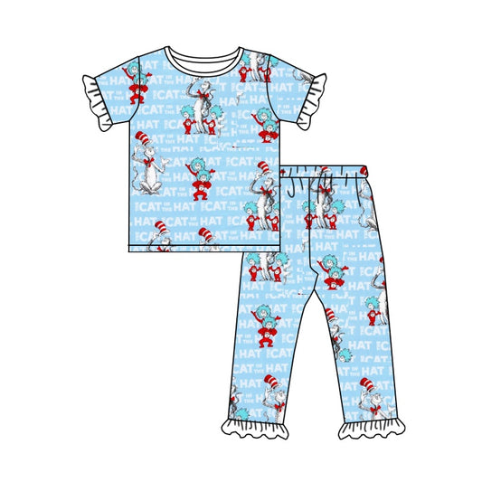 Baby Girls Dr Hat Short Sleeve Tops Pants Pajamas Clothes Sets preorder(moq 5)