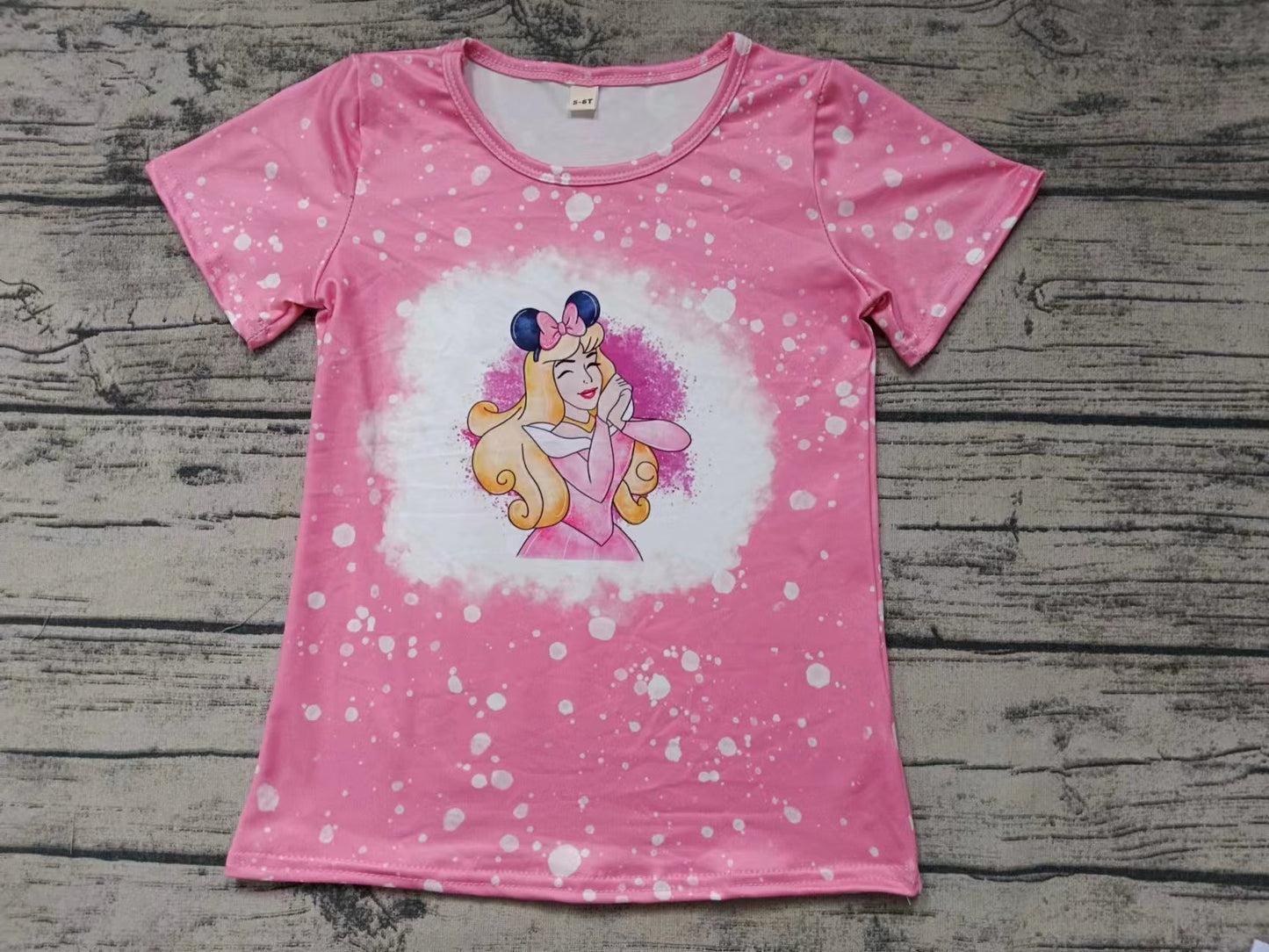 Baby Girls Pink Princess Short Sleeve Tee Shirts Tops Preorder(moq 5)