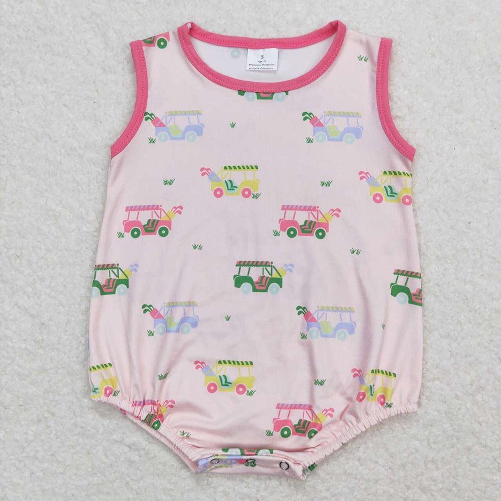 Baby Infant Girls Golf Pink Sleeveless Summer Rompers