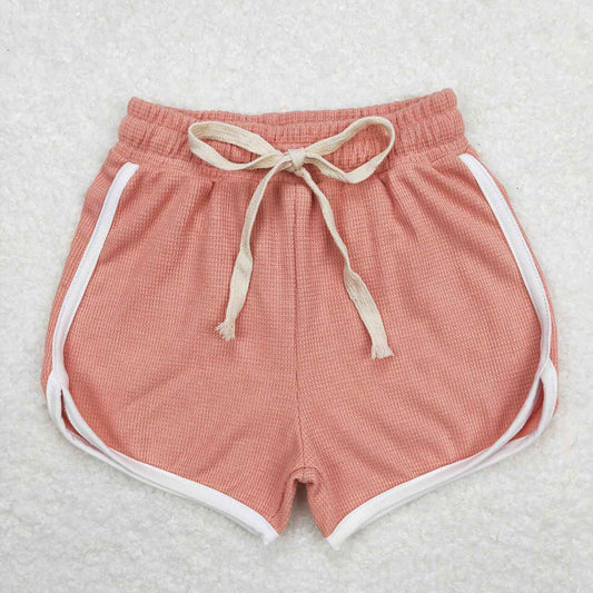 Baby Girls Coral Color Summer Sports Design Shorts