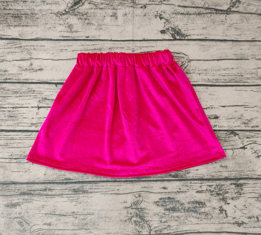 Baby Girls Hotpink Velvet Knee Length Skirts