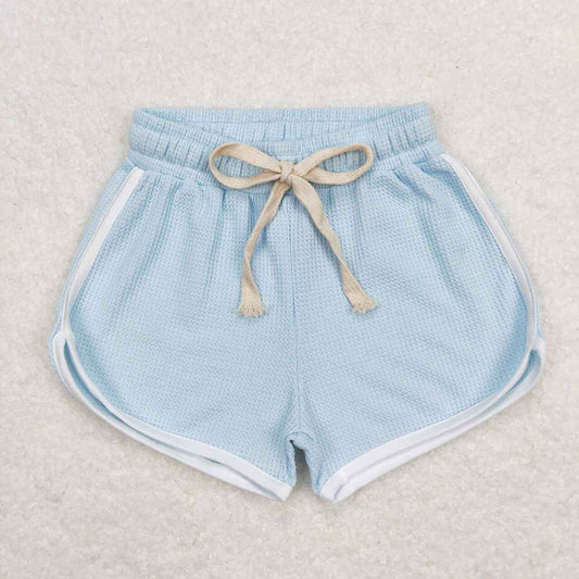 Baby Girls Light Blue Color Summer Sports Design Shorts