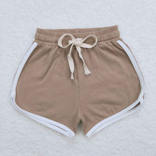 Baby Girls Brown Color Summer Sports Design Shorts
